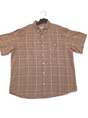 Original Weatherproof Vintage Washable Linen Shirt Men's 2XL, XXL Plaid